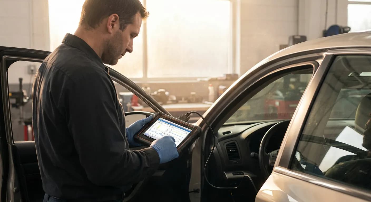 Utilisation d'une valise de diagnostic pour réparer un système antivol