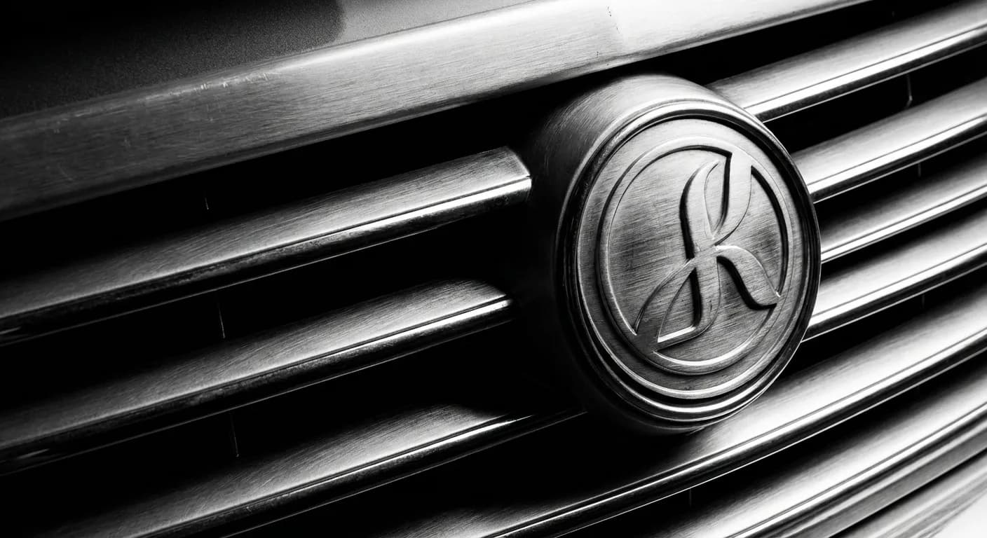 Gros plan du logo et de la calandre d'une Toyota