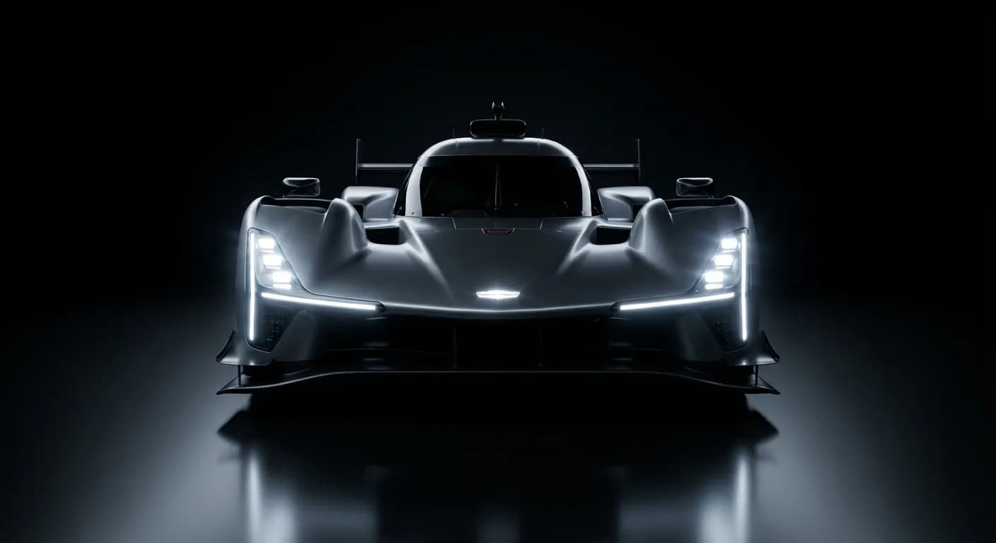 Détail des phares LED d'un prototype de course du Mans 2025