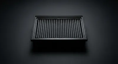 Vue minimaliste d'un filtre à air sport haute performance.