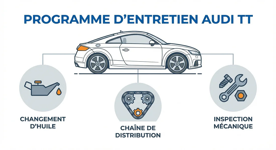 Infographie des points d'entretien pour Audi TT 3.2 V6