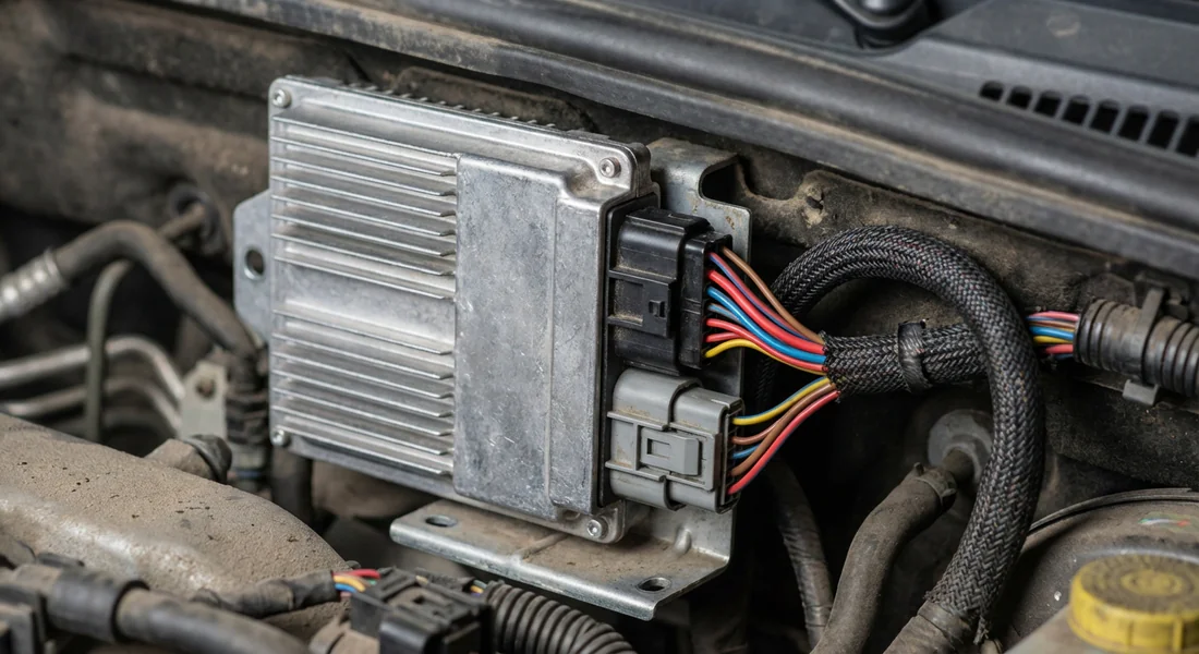 Boîtier de commande des bougies de préchauffage sur un moteur Renault