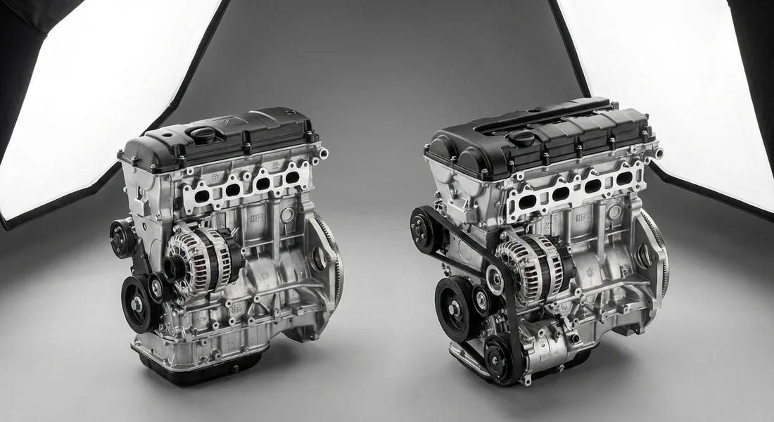 Comparaison visuelle entre les versions 8 soupapes et 16 soupapes du moteur TU.